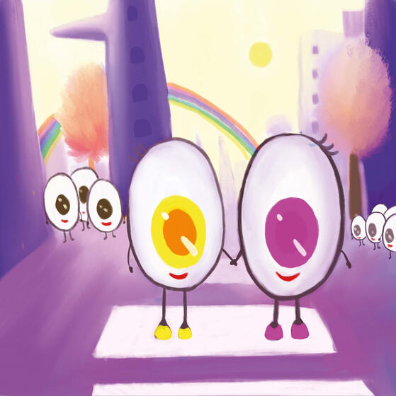 Auge und Auge Pinki und Gelbi