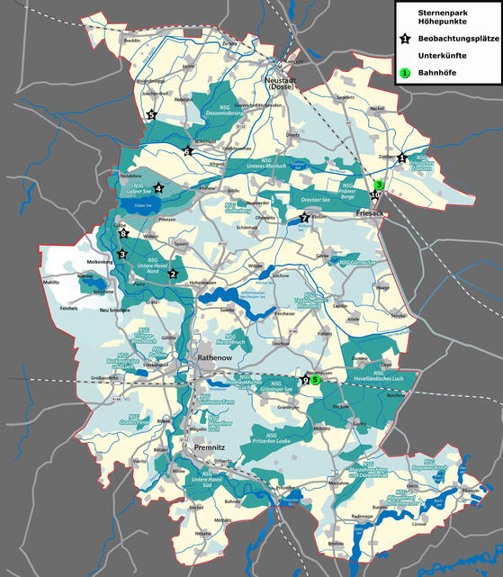 Übersichtskarte Sternenpark Westhavelland
